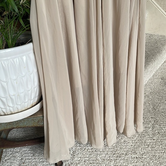 Elegant Beige Sheer Flowing Ballerina Maxi Skirt - Picture 4 of 13